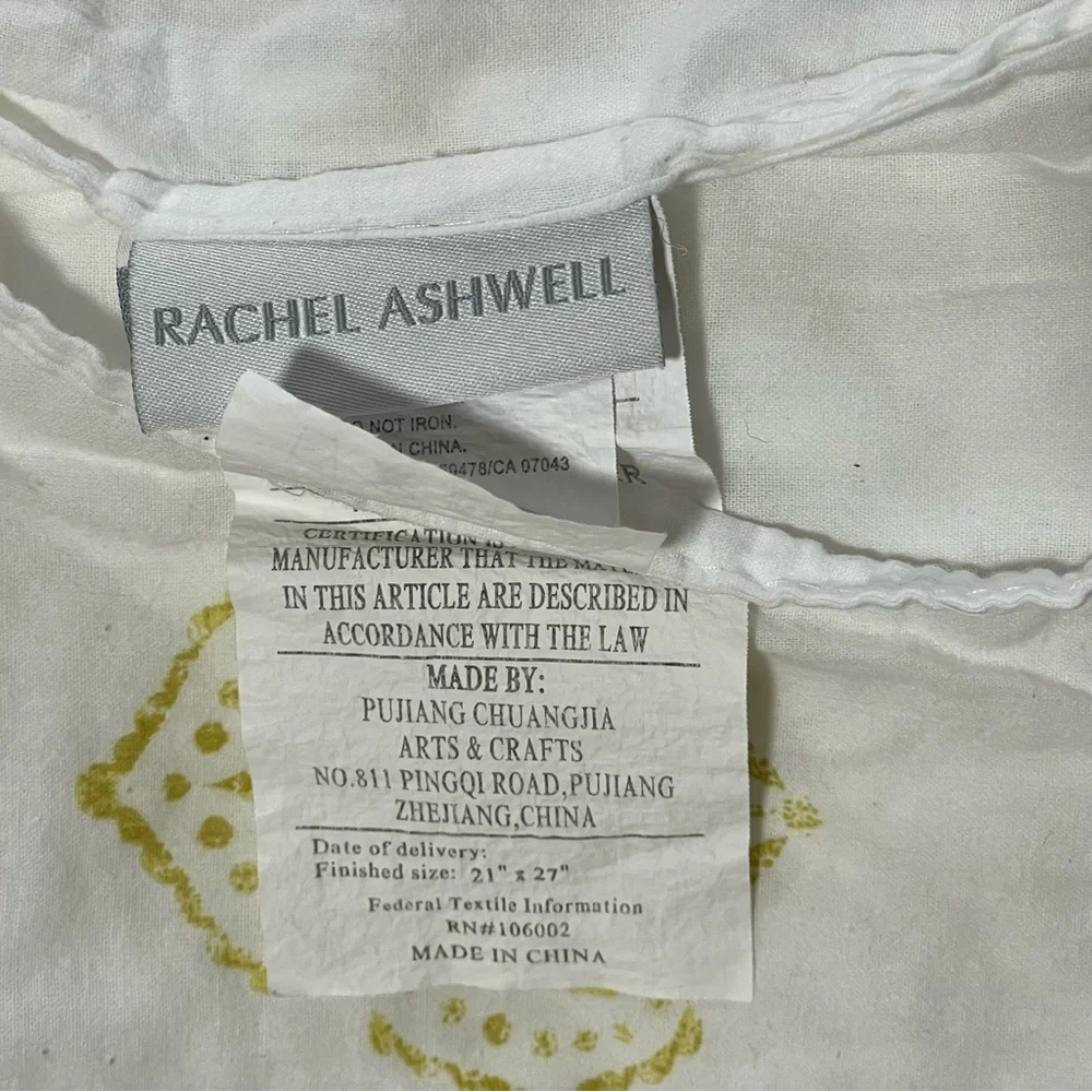 Rachel Ashwell Elegant Yellow floral pillow sham